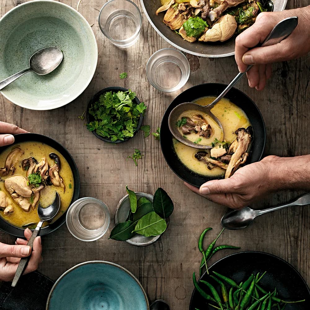 Grön thaicurry med ostronskivling