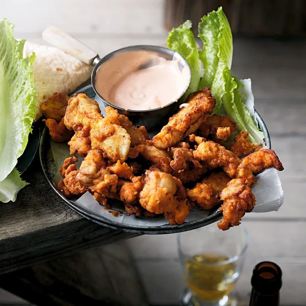 Buttermilk chicken med het Rhode Island-sås