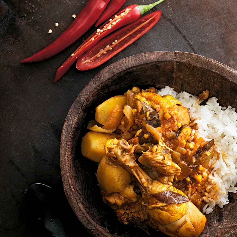 Curry från Seychellerna med kokos och ingefära