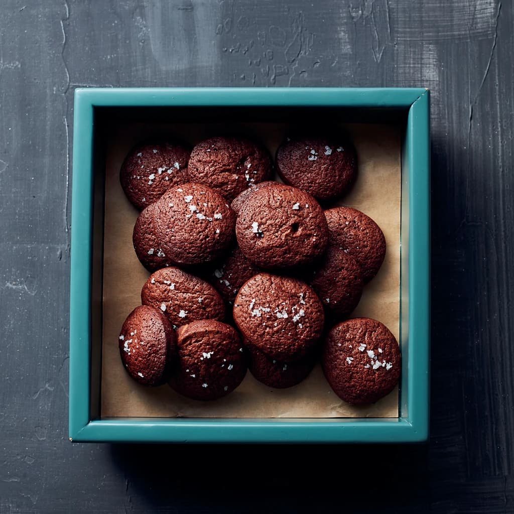 Chokladkakor med råg och havssalt