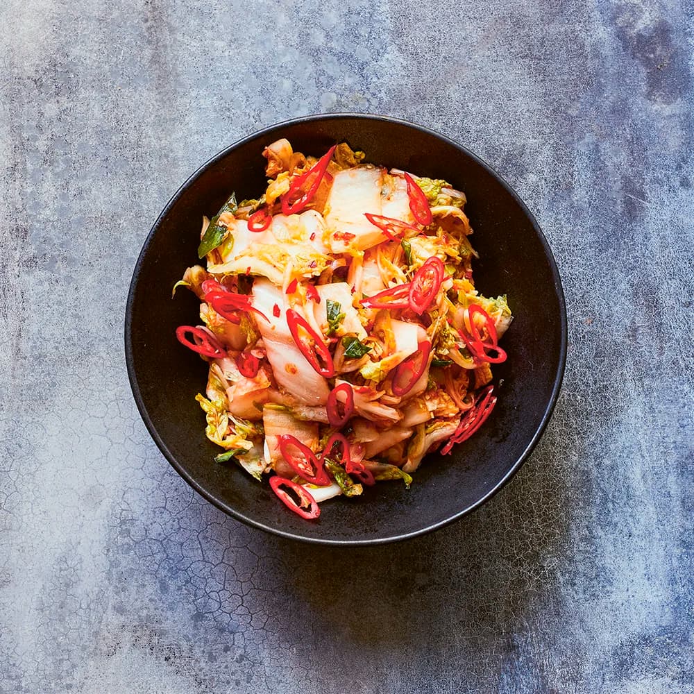 Snabb kålsallad med kimchismak