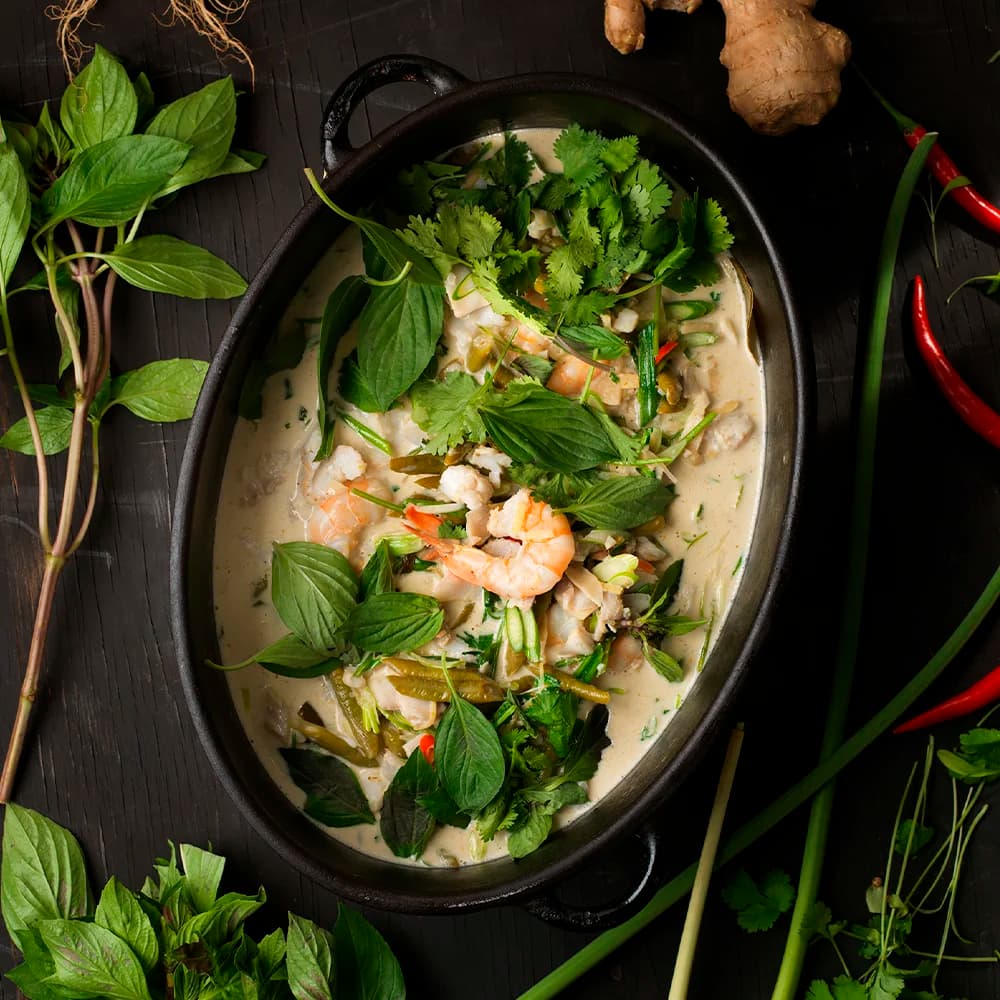 Thaicurry med fisk och skaldjur