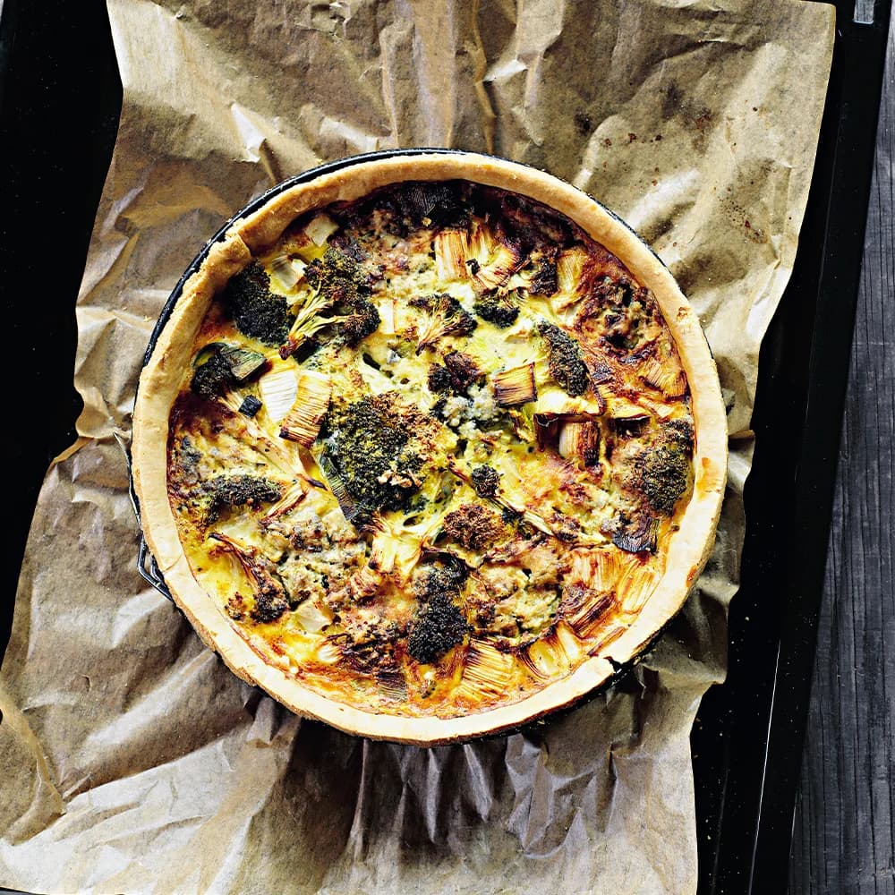 Broccoliquiche med grönmögelost