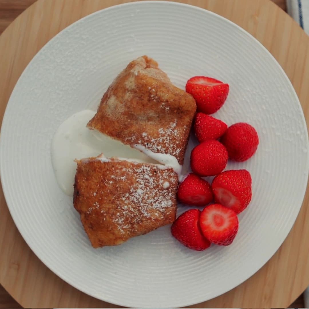 Friterad glass med pannkakor