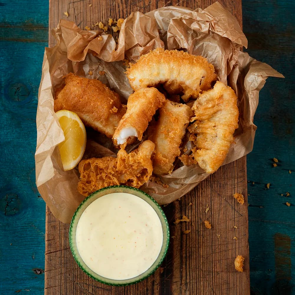Ölpanerad Fisk med Citron- och Chilimajonnäs