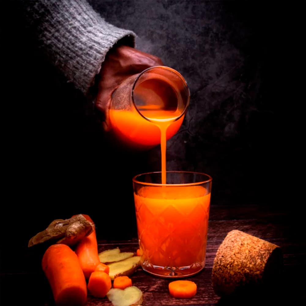 Morotsdrink med ingefära smak