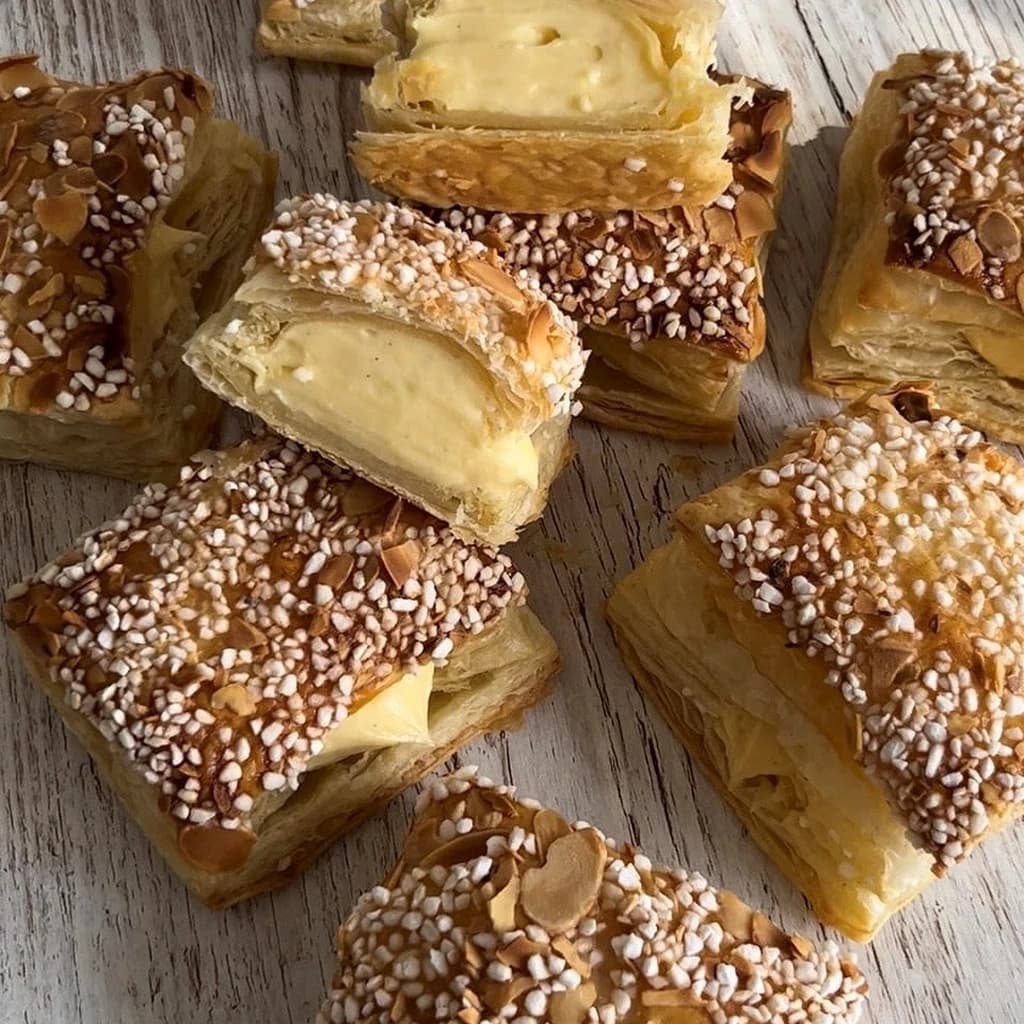 Frasiga bakelser med vaniljkräm