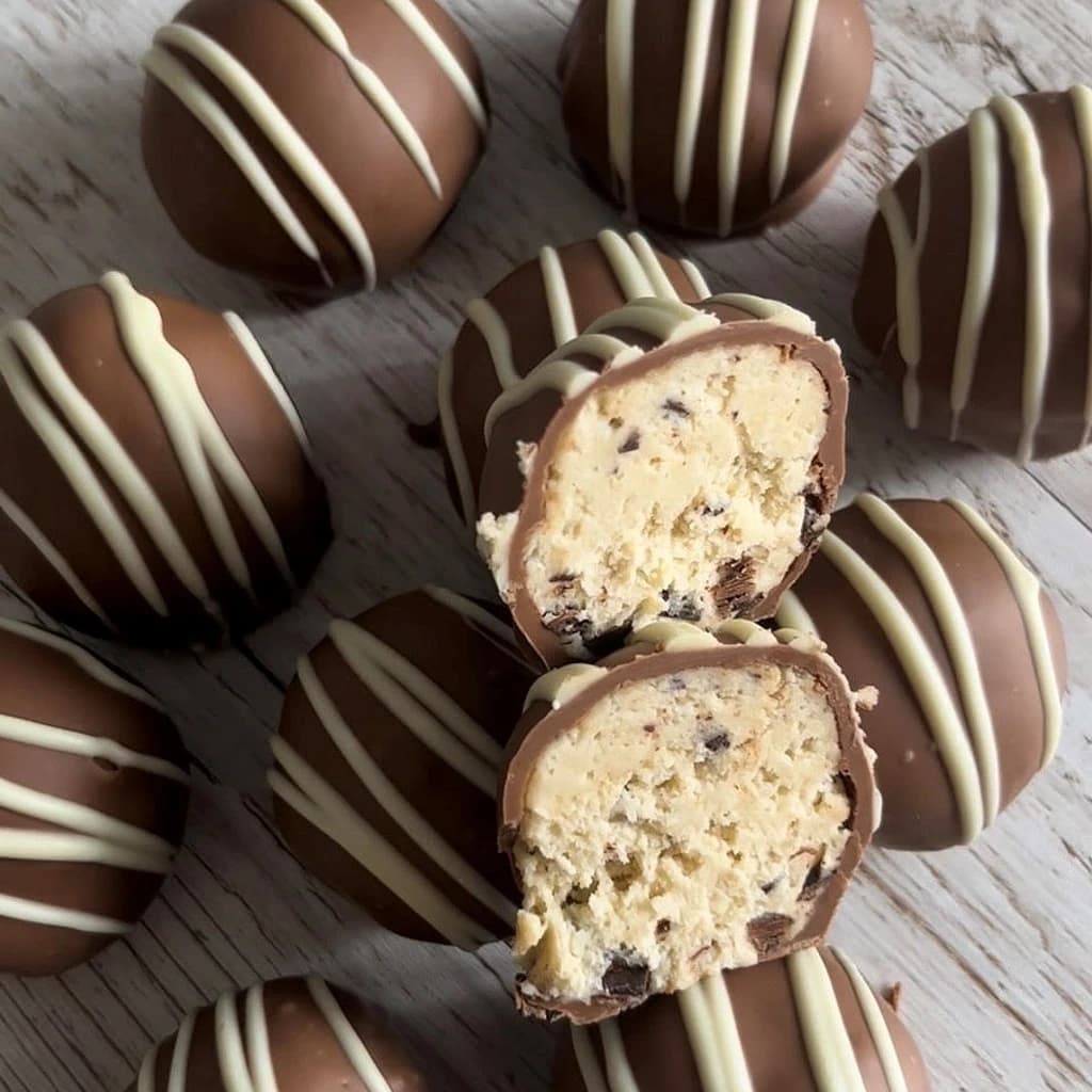 Krämiga mandelbollar med choklad