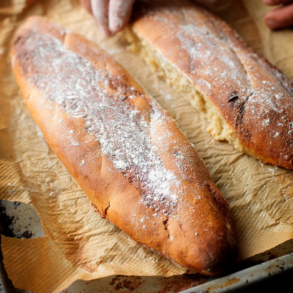 Dinkel- och Majsmjölsbaguetter