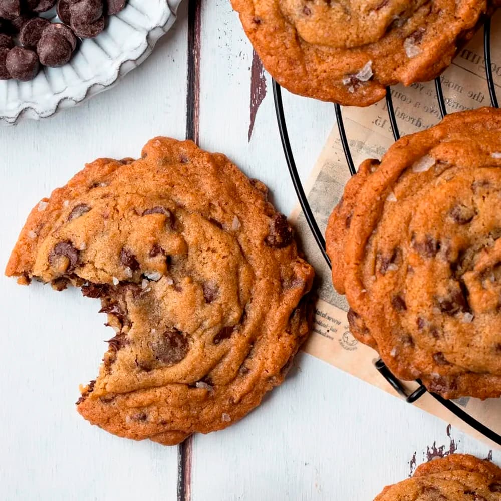 Chocolate chip cookies med havssalt