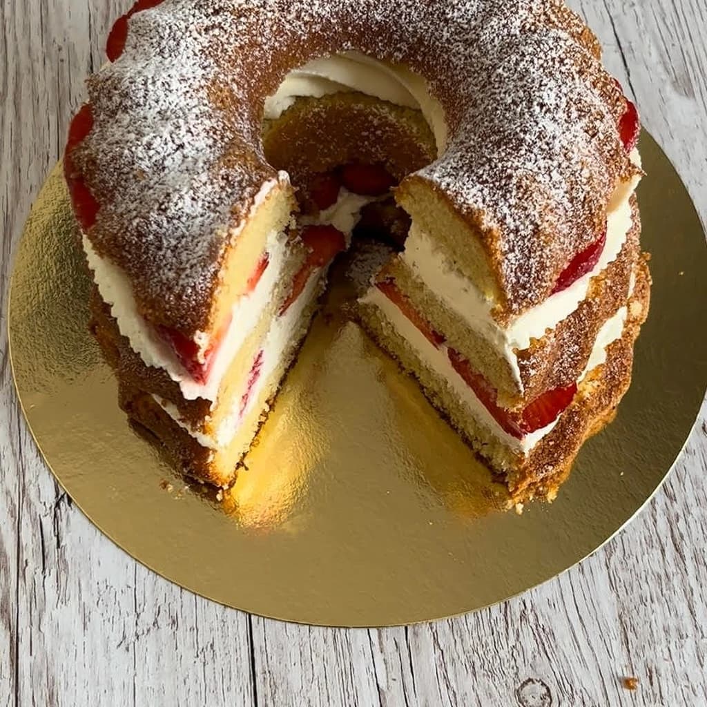 Kardemummakaka med mascarponegrädde och jordgubbar