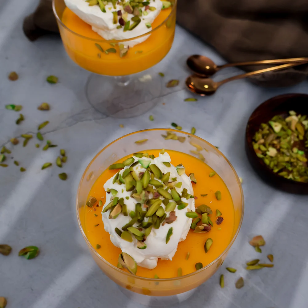 Saffran pudding med vit choklad